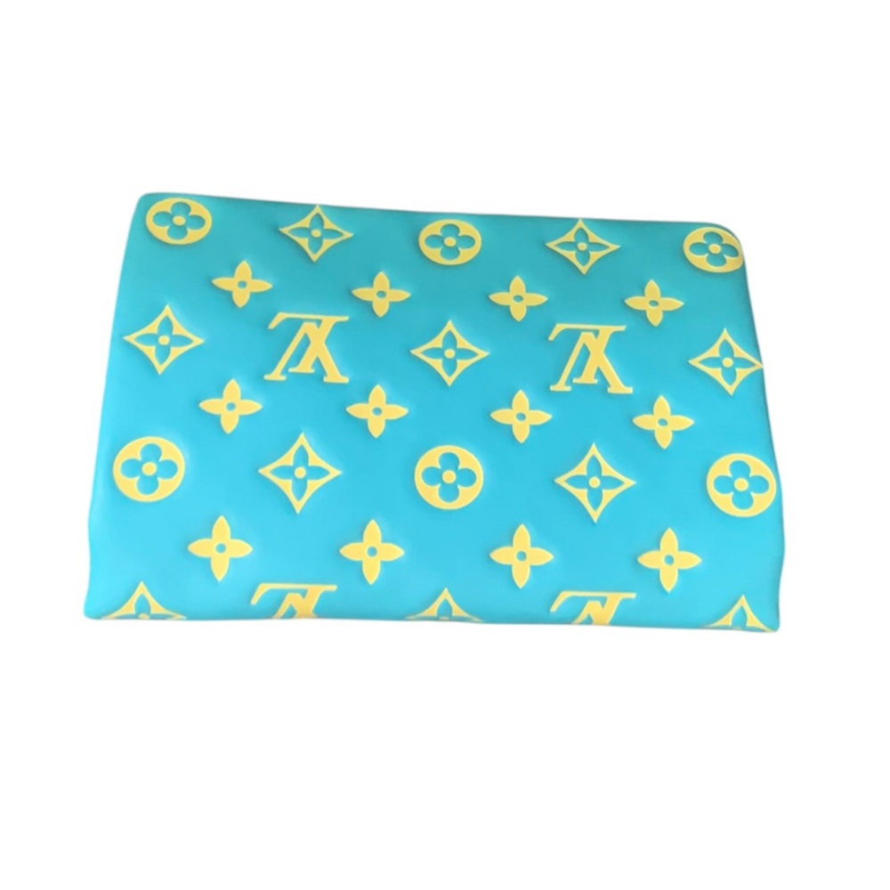 🆕Louis Vuitton Style Embossed Monogram Vuittamins Pochette Coussin Menthe Jaune🆕 - Picture 5 of 16